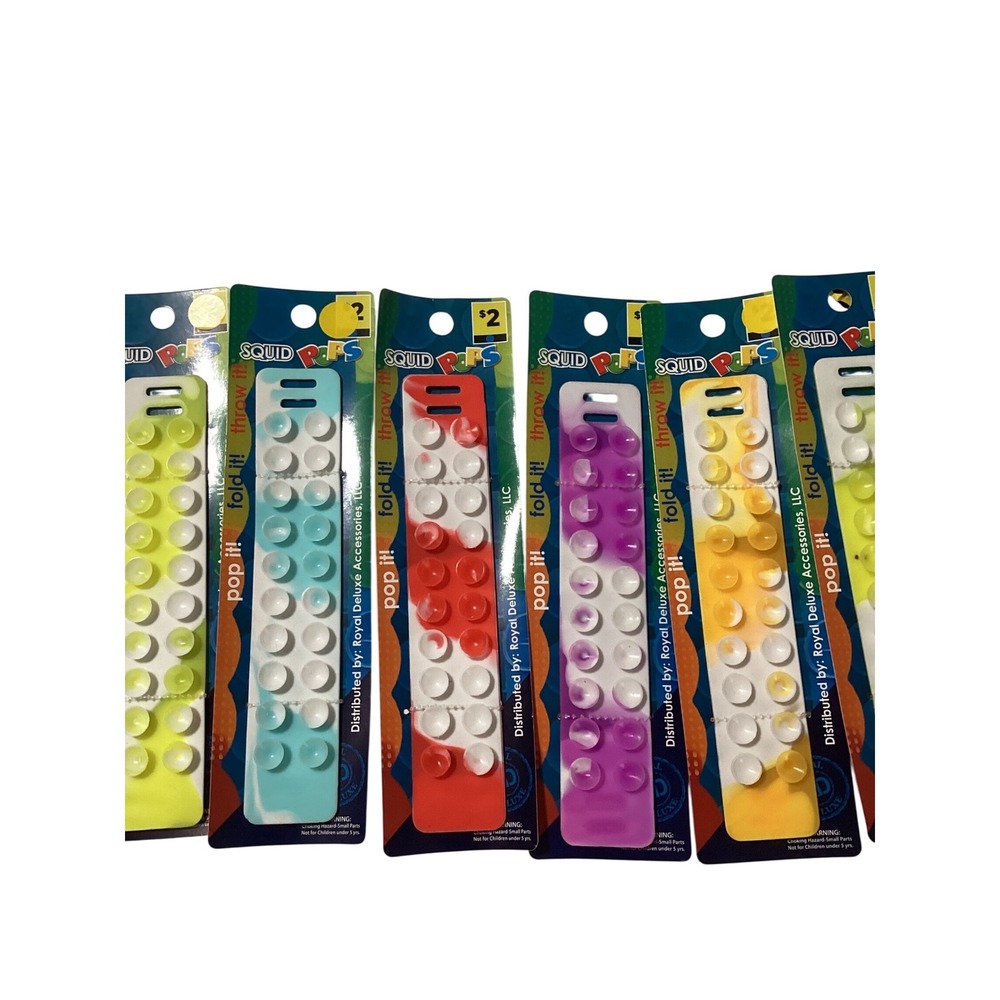 Squid Pop Fidget Toy Lot 10 Pack Suction Cup Silicone Sensory Stress Relief Toy - Picture 2 of 2